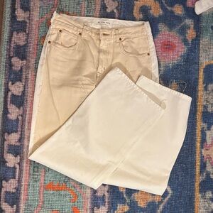 SLVRLAKE Women's Straight Leg Jeans in Cream